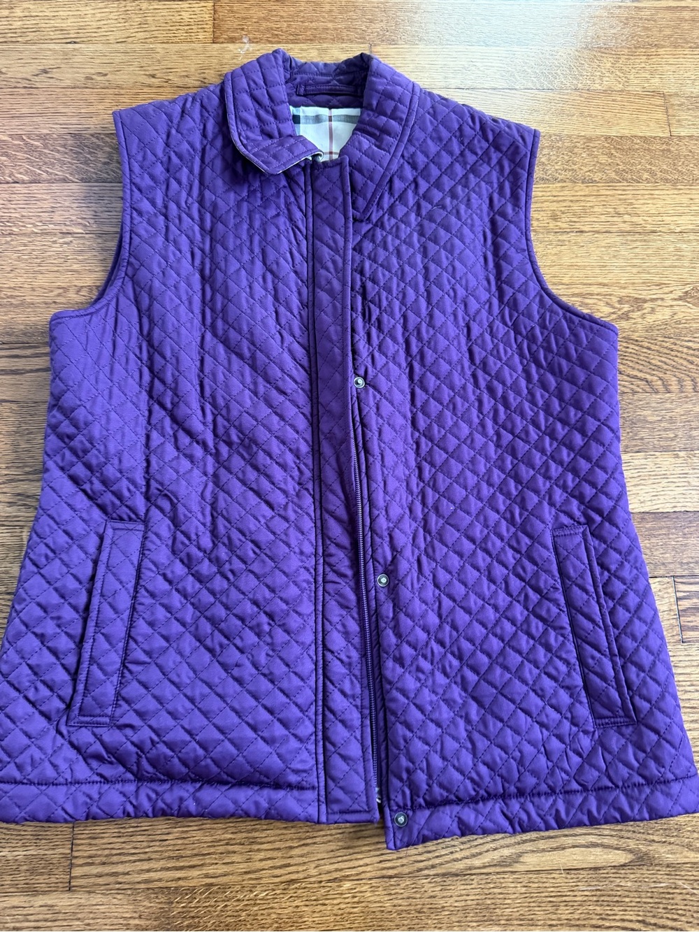 Burberry Quilted Sleeveless Vest in Deep Purple